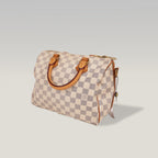 Louis Vuitton Speedy Bandoulière 25 Damier Azur in Tela Cerata e Pelle Vachetta