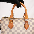 Louis Vuitton Speedy Bandoulière 25 Damier Azur in Tela Cerata e Pelle Vachetta