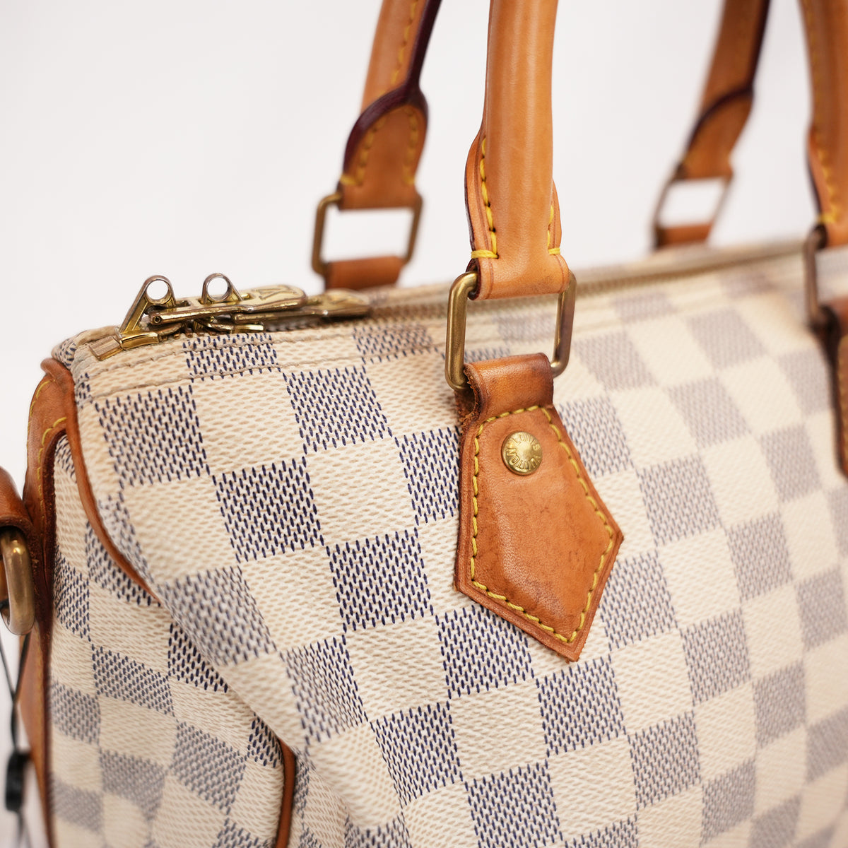 Louis Vuitton Speedy Bandoulière 25 Damier Azur in Tela Cerata e Pelle Vachetta