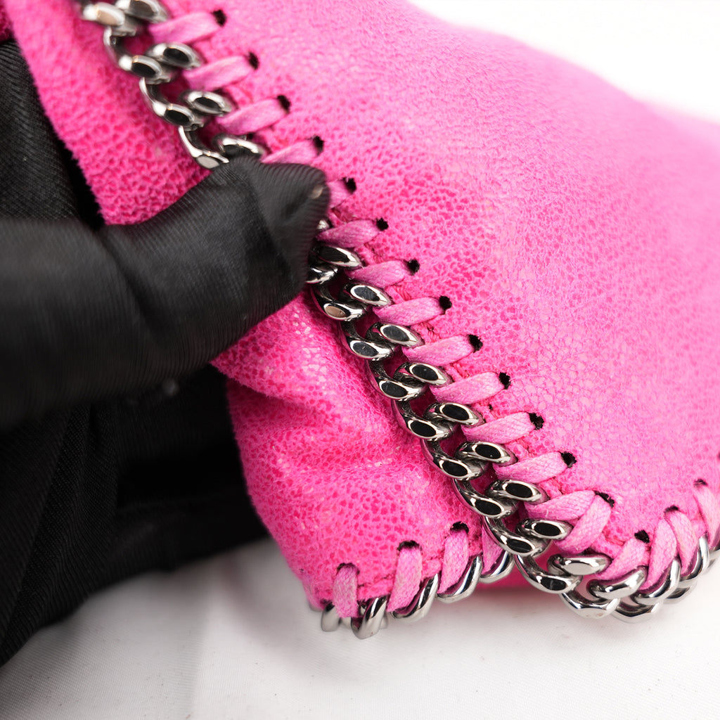 Stella McCartney Falabella Clutch Rosa in Tessuto con Catena Argentata