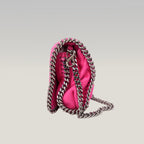 Stella McCartney Falabella Clutch Rosa in Tessuto con Catena Argentata