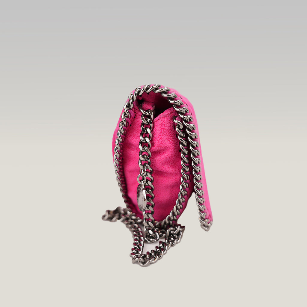 Stella McCartney Falabella Clutch Rosa in Tessuto con Catena Argentata