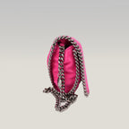 Stella McCartney Falabella Clutch Rosa in Tessuto con Catena Argentata