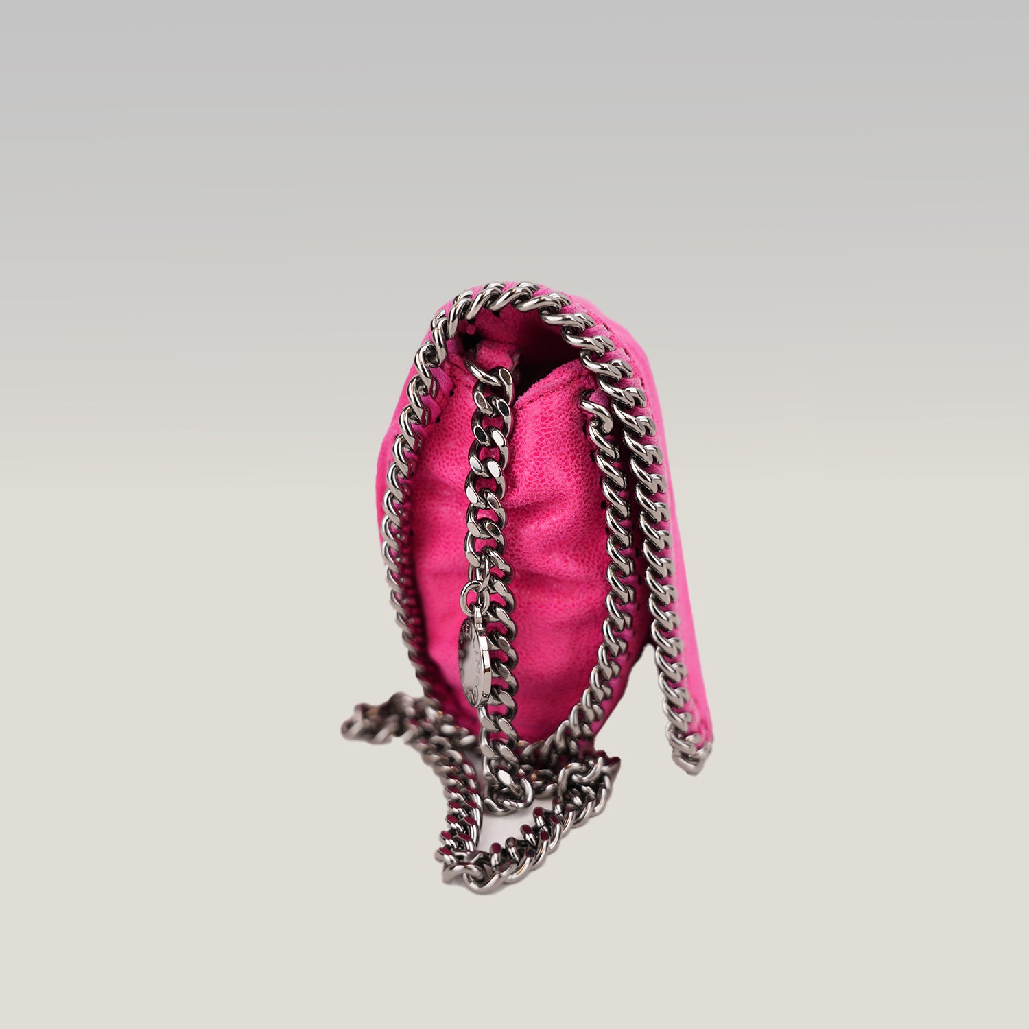 Stella McCartney Falabella Clutch Rosa in Tessuto con Catena Argentata