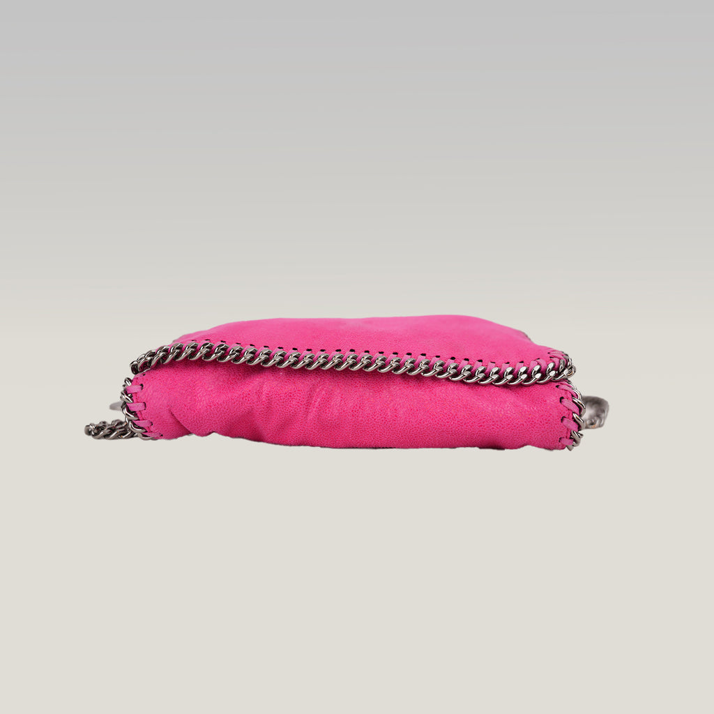 Stella McCartney Falabella Clutch Rosa in Tessuto con Catena Argentata