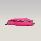 Stella McCartney Falabella Clutch Rosa in Tessuto con Catena Argentata