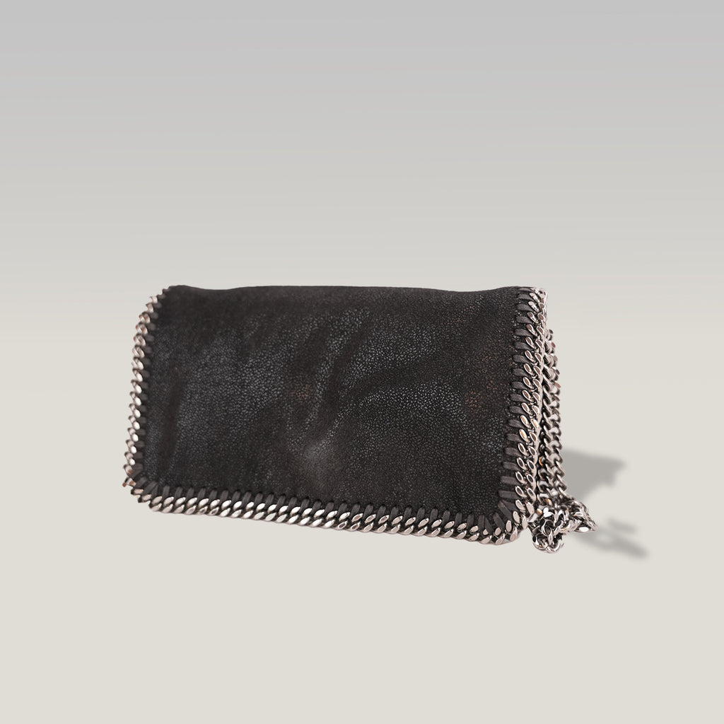 Stella McCartney Falabella Small Nera – Borsa a Tracolla con Catena Argentata