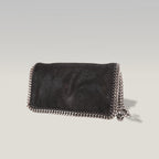 Stella McCartney Falabella Small Nera – Borsa a Tracolla con Catena Argentata