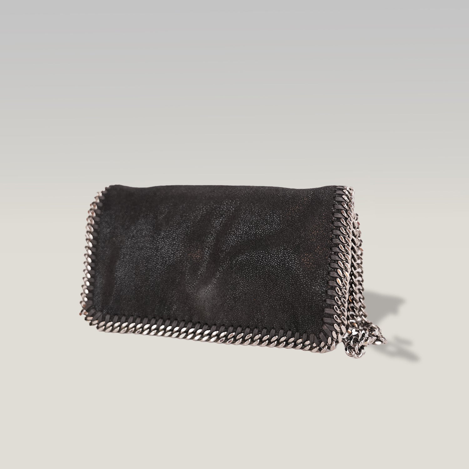 Stella McCartney Falabella Small Nera – Borsa a Tracolla con Catena Argentata