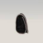 Stella McCartney Falabella Small Nera – Borsa a Tracolla con Catena Argentata