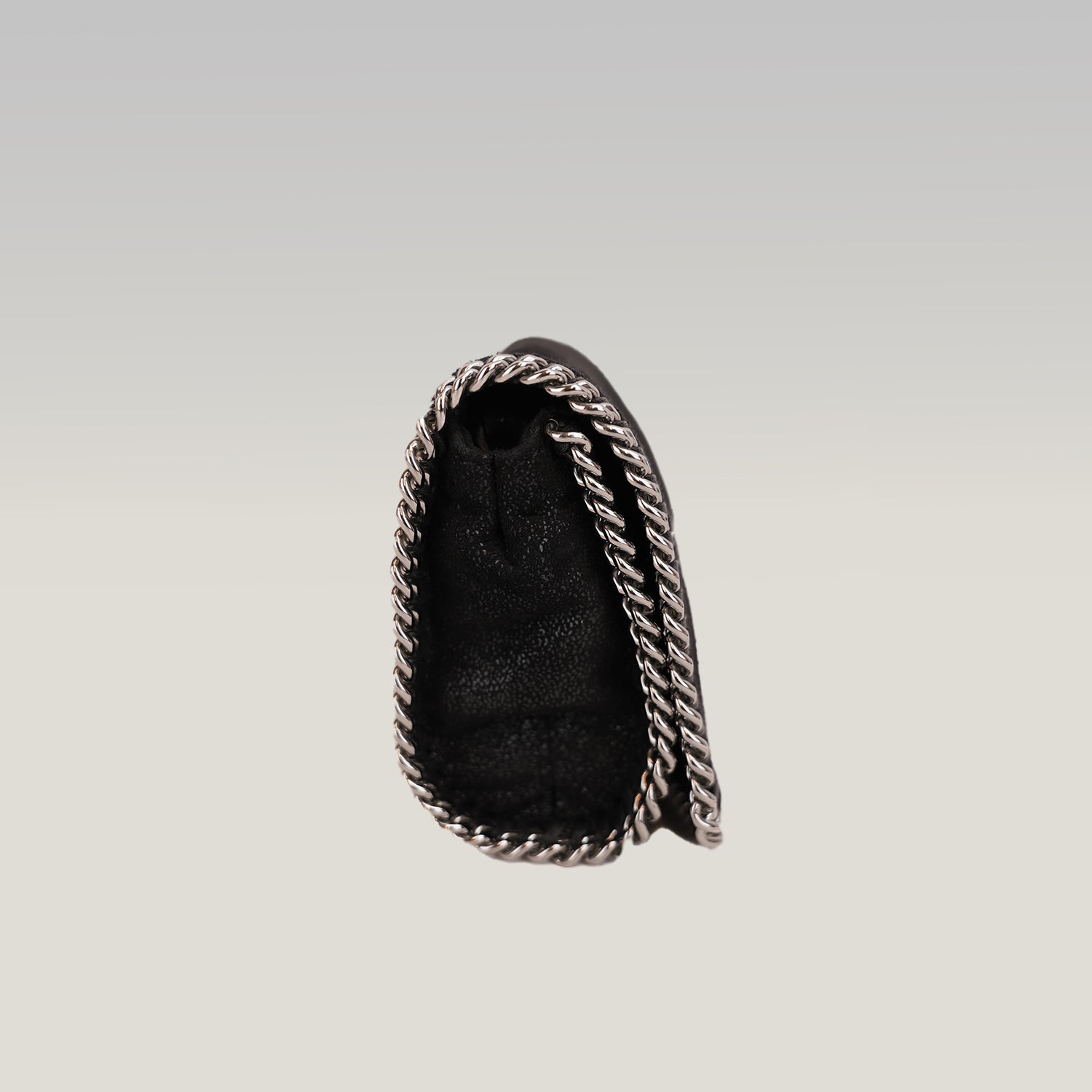 Stella McCartney Falabella Small Nera – Borsa a Tracolla con Catena Argentata