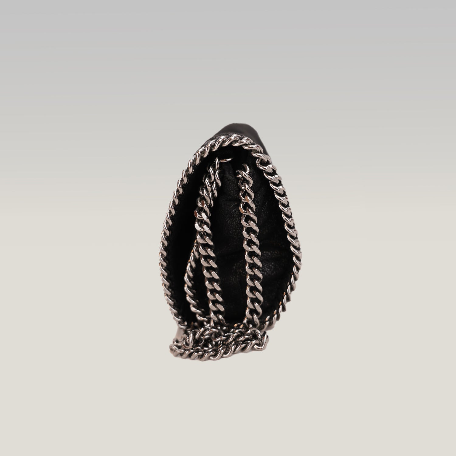 Stella McCartney Falabella Small Nera – Borsa a Tracolla con Catena Argentata