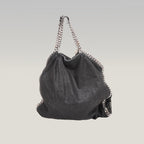 Stella McCartney Falabella 3 Chain Tote Bag Nera in Shaggy Deer Vegan Leather