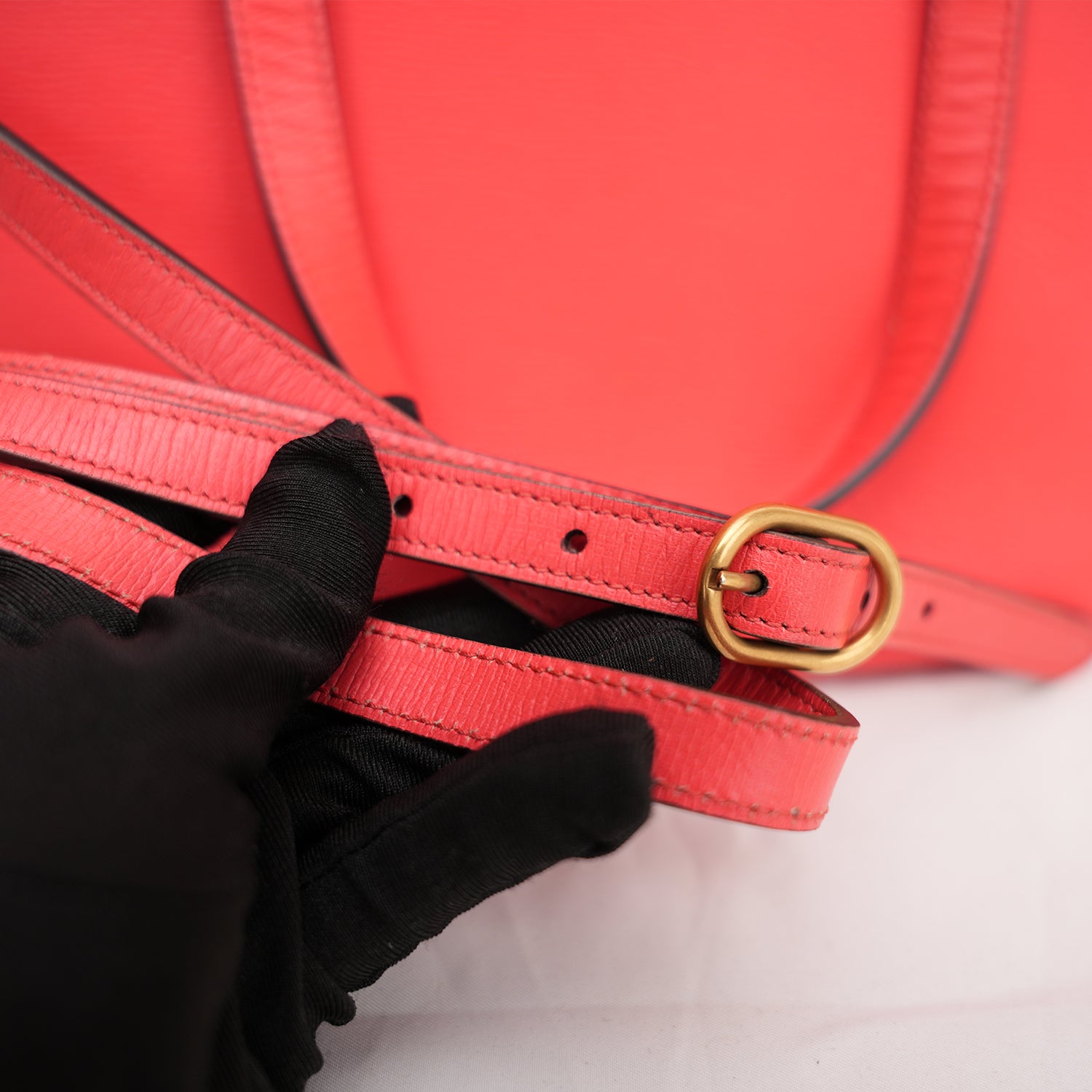 Gucci 1955 Horsebit Red Leather Handbag 