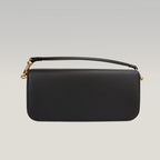 Valentino Garavani VLogo Loco East West Bag in Pelle Nera con Maxi Logo Oro