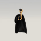 Valentino Garavani VLogo Loco East West Bag in Pelle Nera con Maxi Logo Oro