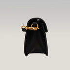 Valentino Garavani VLogo Loco East West Bag in Pelle Nera con Maxi Logo Oro