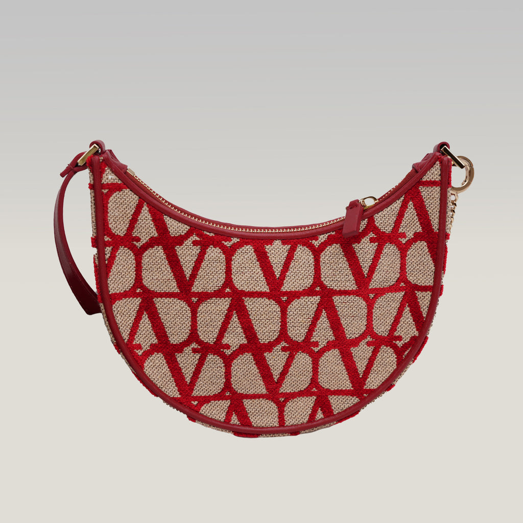 Valentino Borsa a Spalla Rossa in Tela Iconica