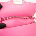 Valentino Garavani Rockstud Borsa a Tracolla Rosa in Pelle con Borchie Oro