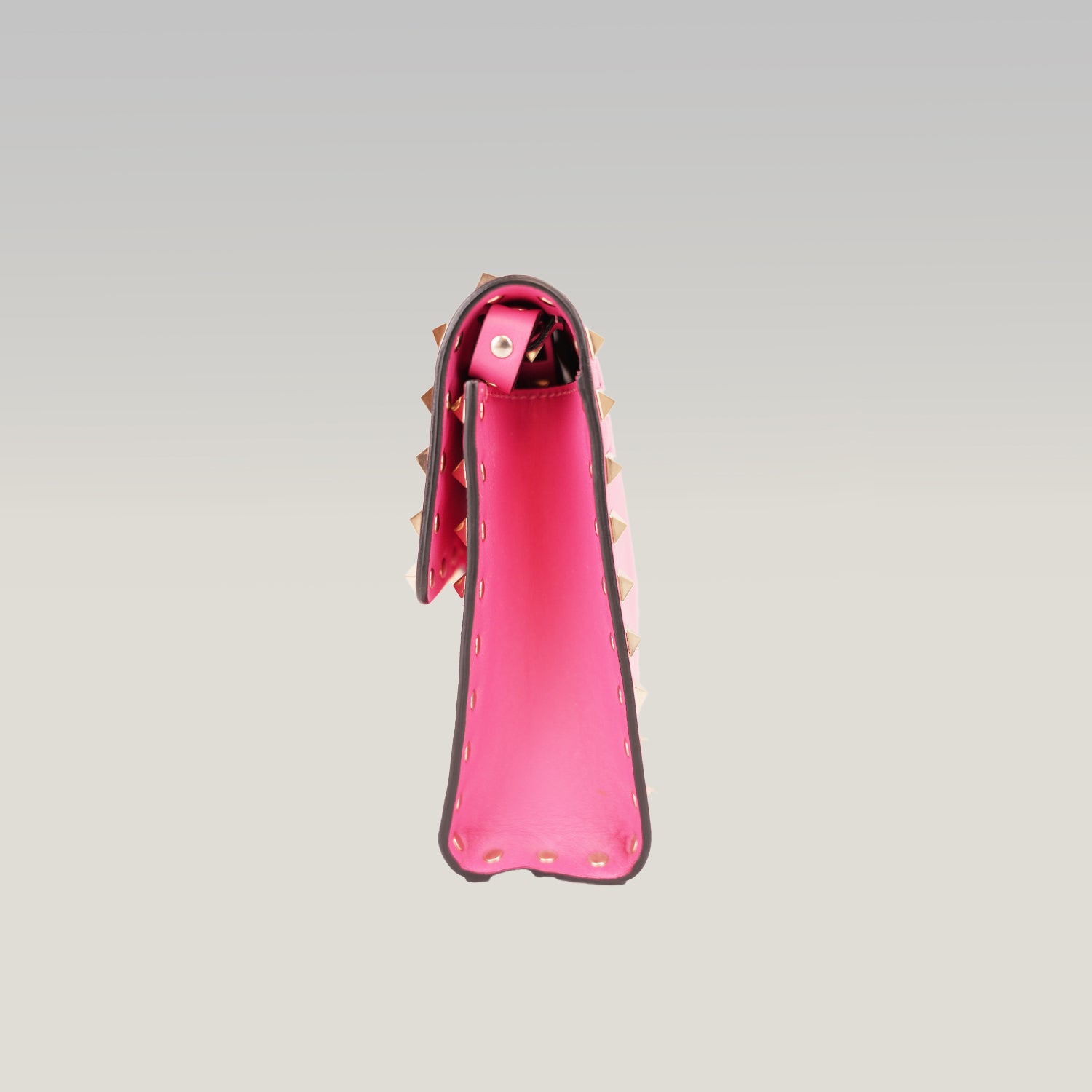 Valentino Garavani Rockstud Borsa a Tracolla Rosa in Pelle con Borchie Oro