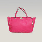 Valentino Garavani Rockstud Tote Bag Rosa in Pelle con Borchie Dorate