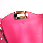 Valentino Garavani Rockstud Tote Bag Rosa in Pelle con Borchie Dorate