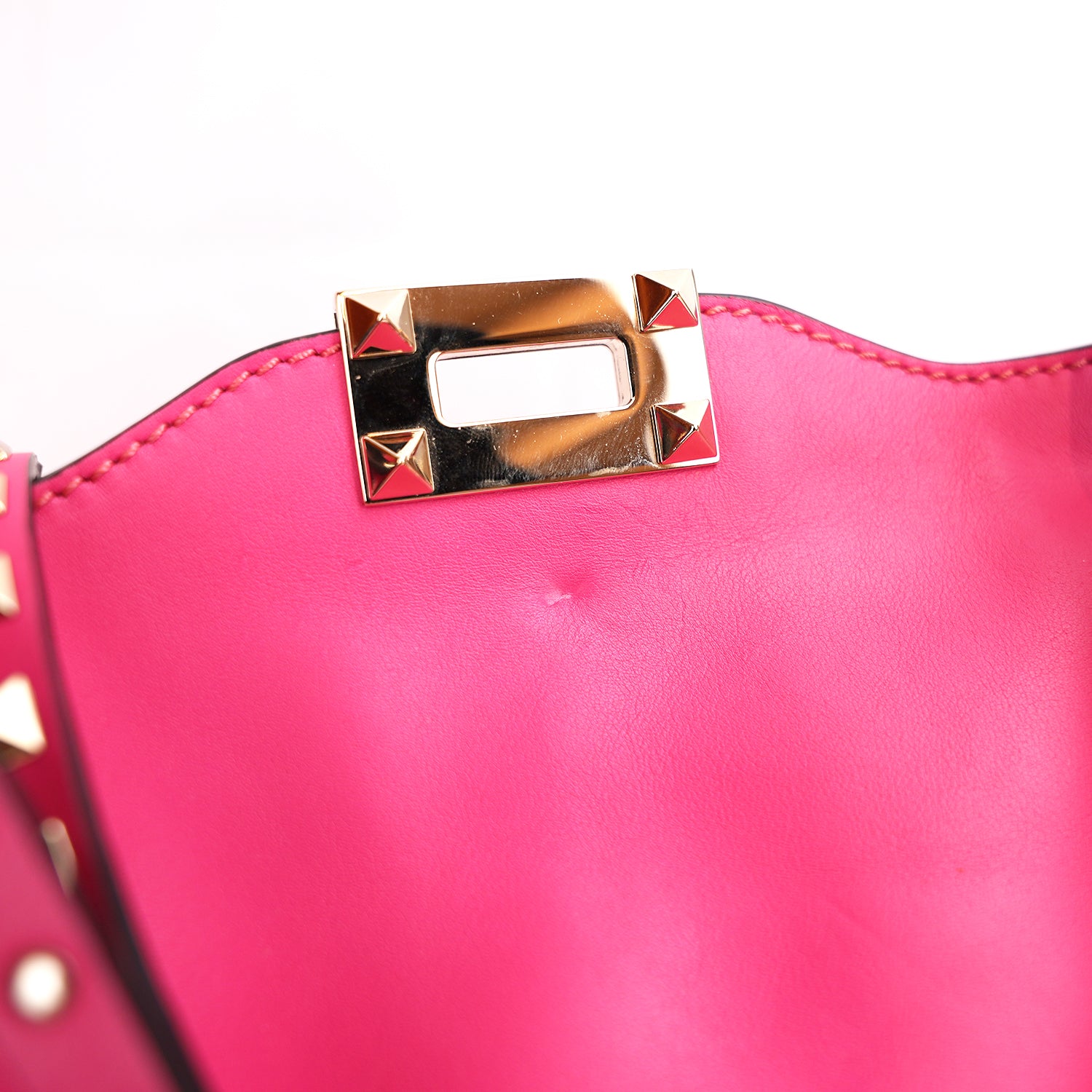 Valentino Garavani Rockstud Tote Bag Rosa in Pelle con Borchie Dorate