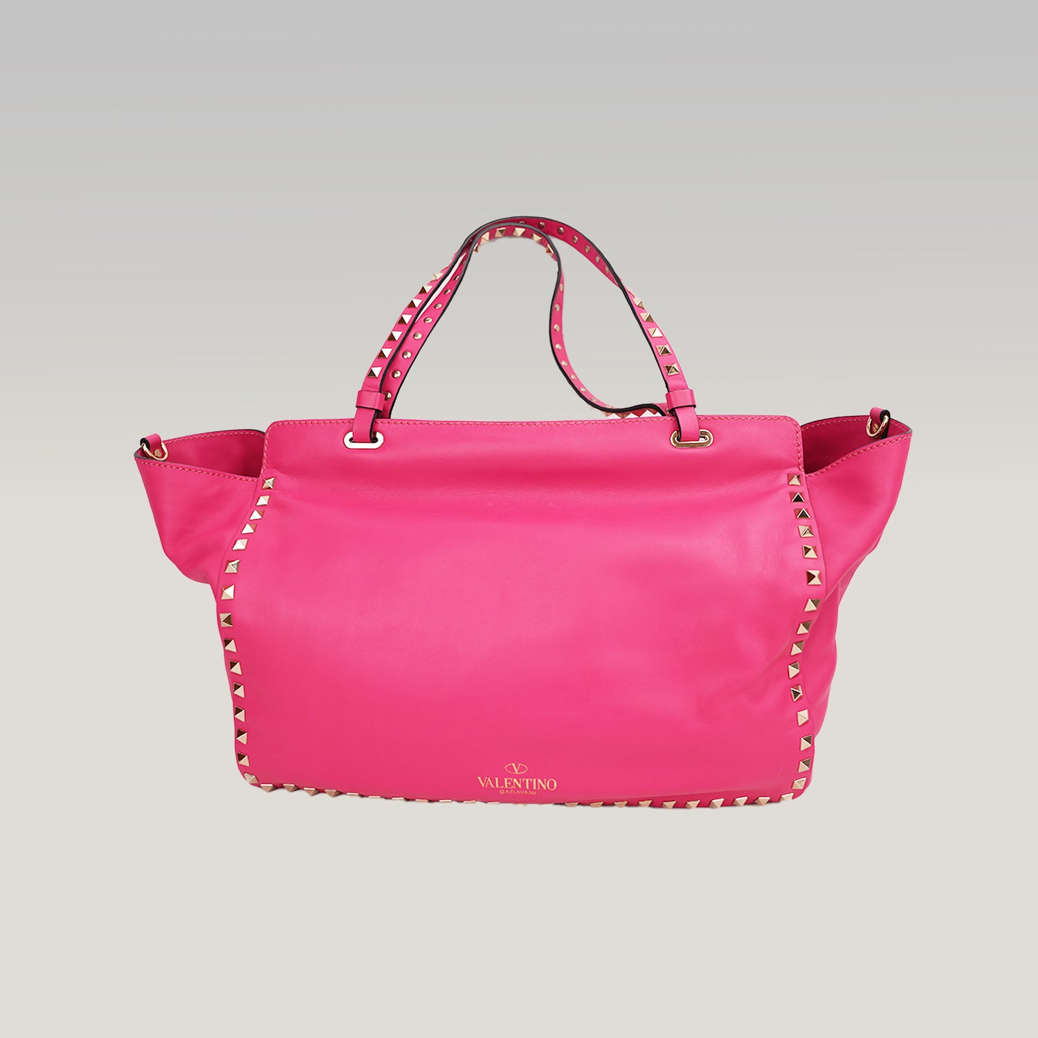 Valentino Garavani Rockstud Tote Bag Rosa in Pelle con Borchie Dorate