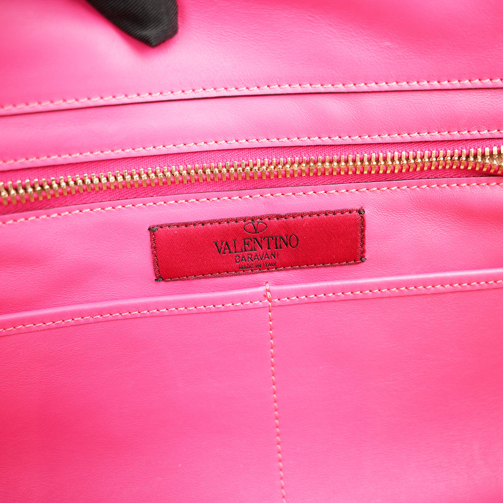 Valentino Garavani Rockstud Tote Bag Rosa in Pelle con Borchie Dorate