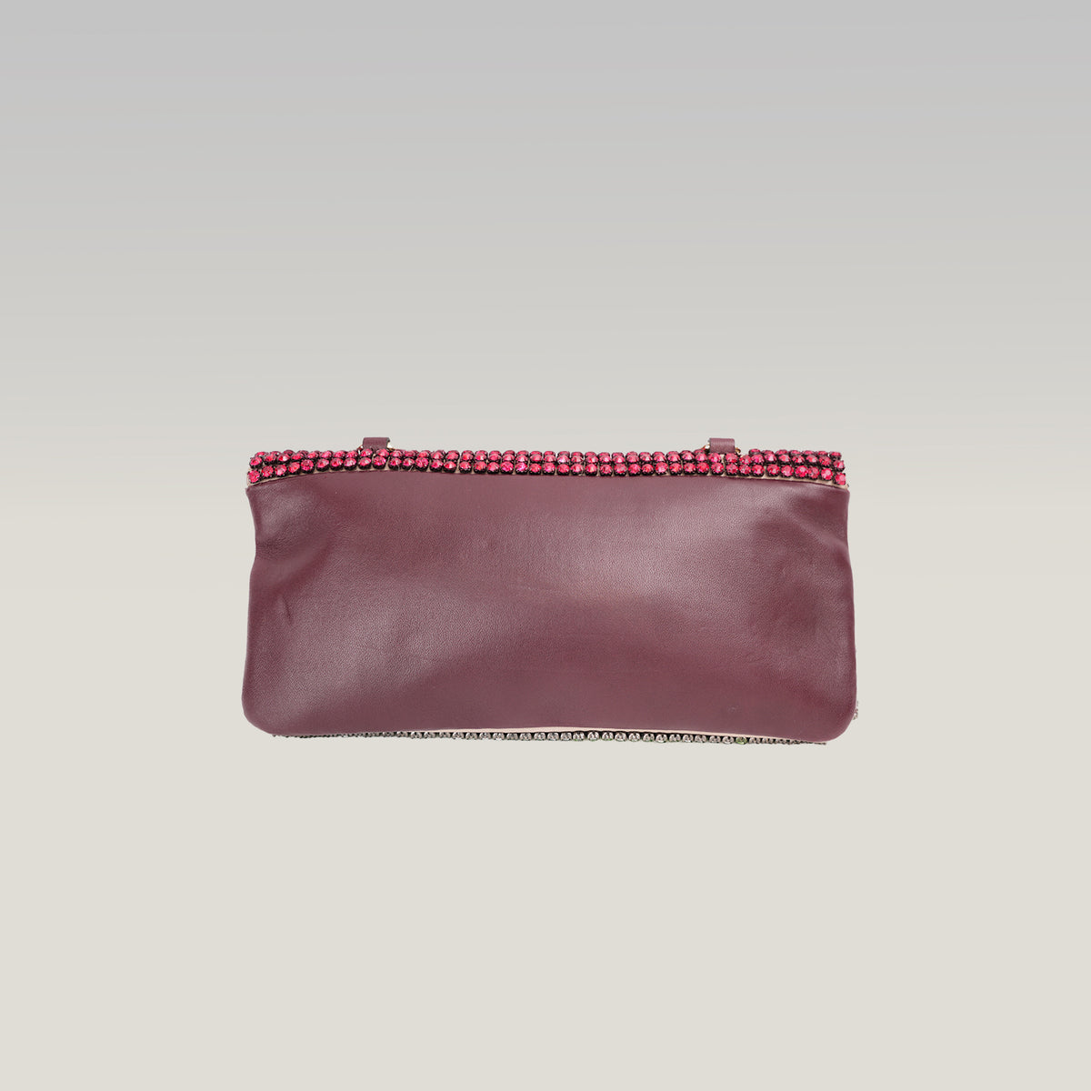 Valentino Garavani Glam Lock Pochette da Sera Multicolore con Strass e Cristalli, Chiusura Dorata e Dust Bag