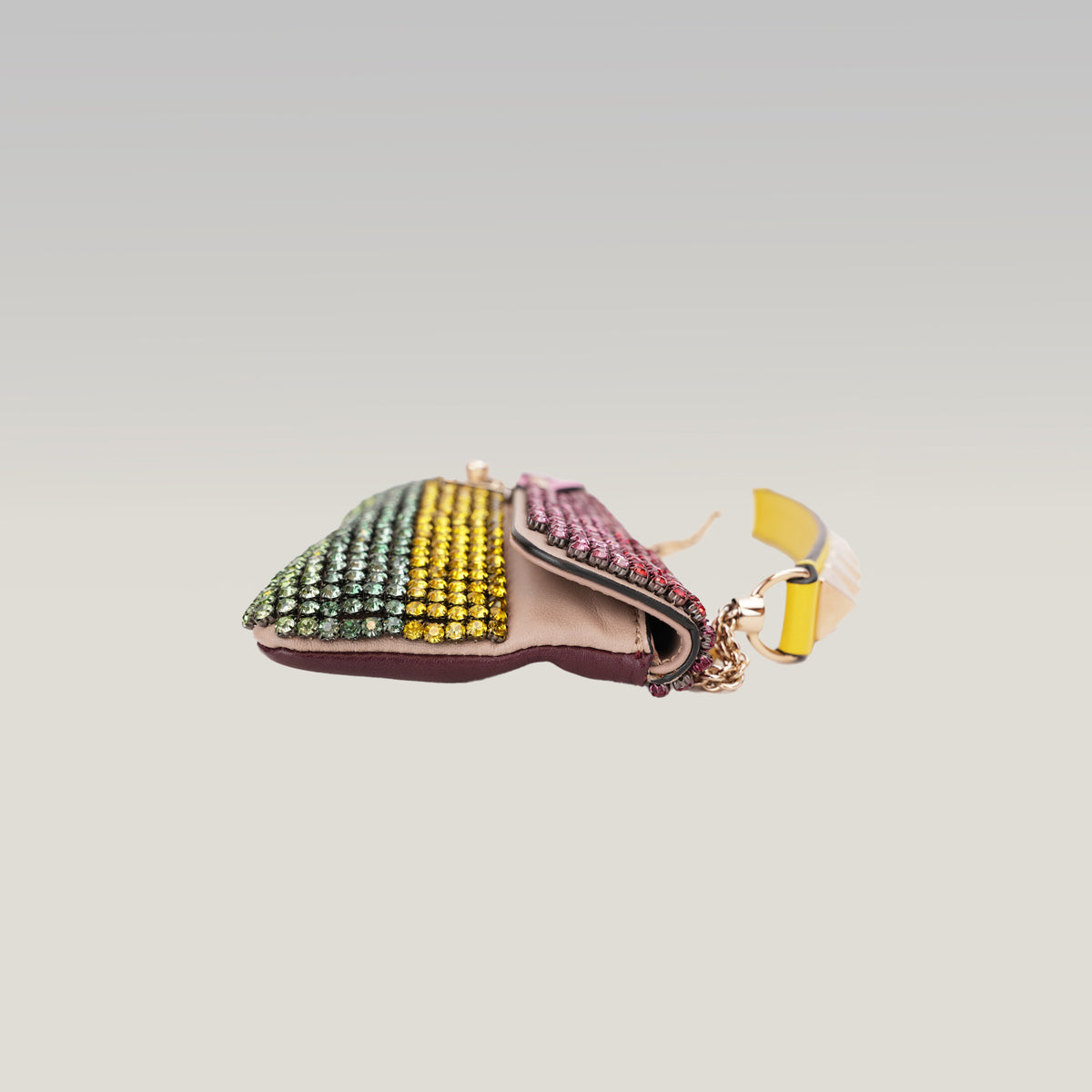 Valentino Garavani Glam Lock Pochette da Sera Multicolore con Strass e Cristalli, Chiusura Dorata e Dust Bag