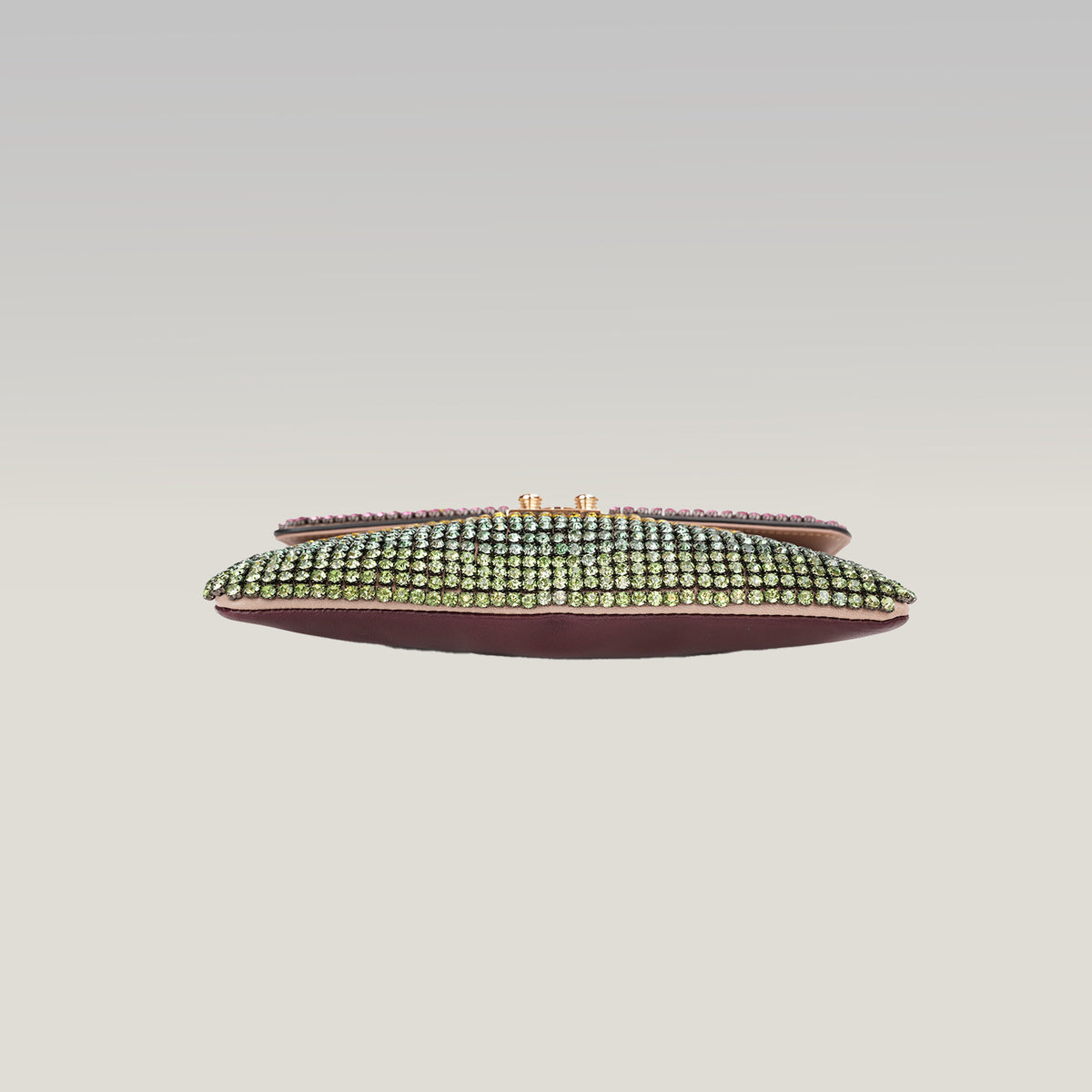 Valentino Garavani Glam Lock Pochette da Sera Multicolore con Strass e Cristalli, Chiusura Dorata e Dust Bag