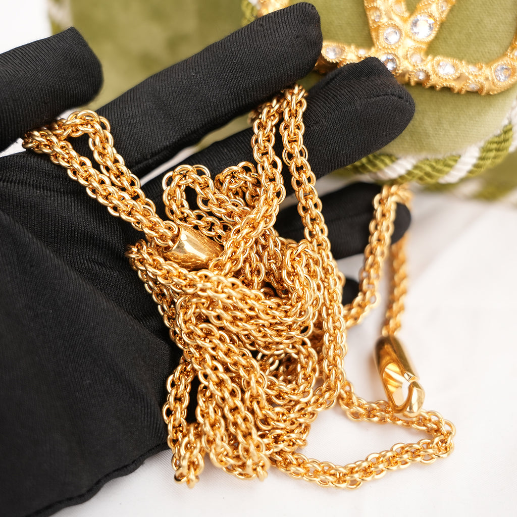 Valentino Garavani Locò Green Velvet Crystal VLogo Shoulder Bag