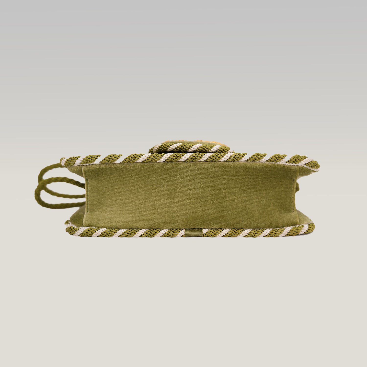 Valentino Garavani Locò Green Velvet Crystal VLogo Shoulder Bag