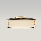Valentino Garavani Locò Borsa Bianca in Pelle con Maxi VLogo Oro