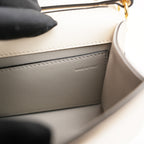 Valentino Garavani Locò Borsa Bianca in Pelle con Maxi VLogo Oro