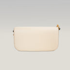 Valentino Garavani Locò Borsa Bianca in Pelle con Maxi VLogo Oro