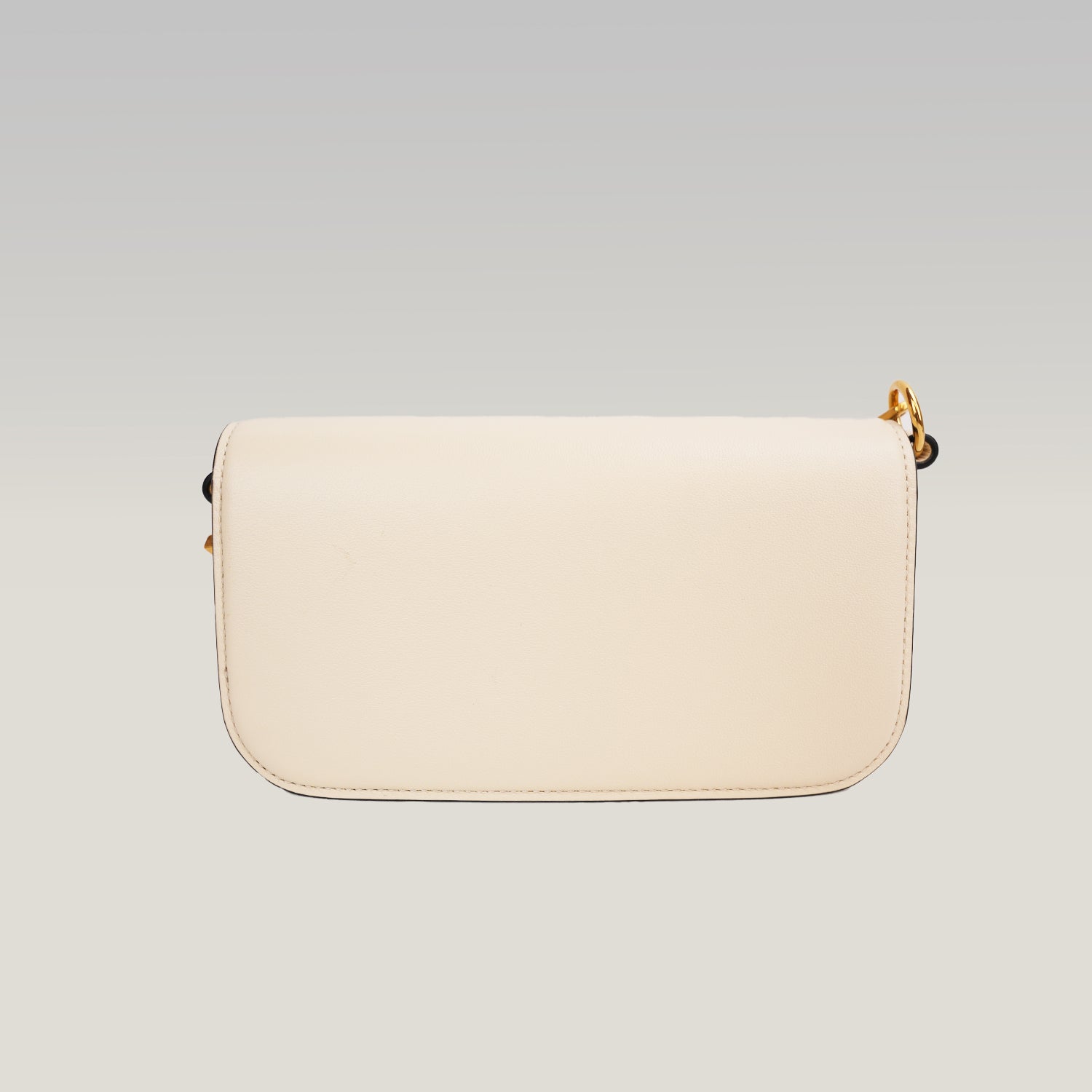 Valentino Garavani Locò Borsa Bianca in Pelle con Maxi VLogo Oro