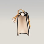 Valentino Garavani Locò Borsa Bianca in Pelle con Maxi VLogo Oro