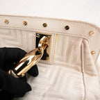 Vintage Gianni Versace White Patent Leather Handbag with Gold Hardware