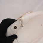 Vintage Gianni Versace White Patent Leather Handbag with Gold Hardware