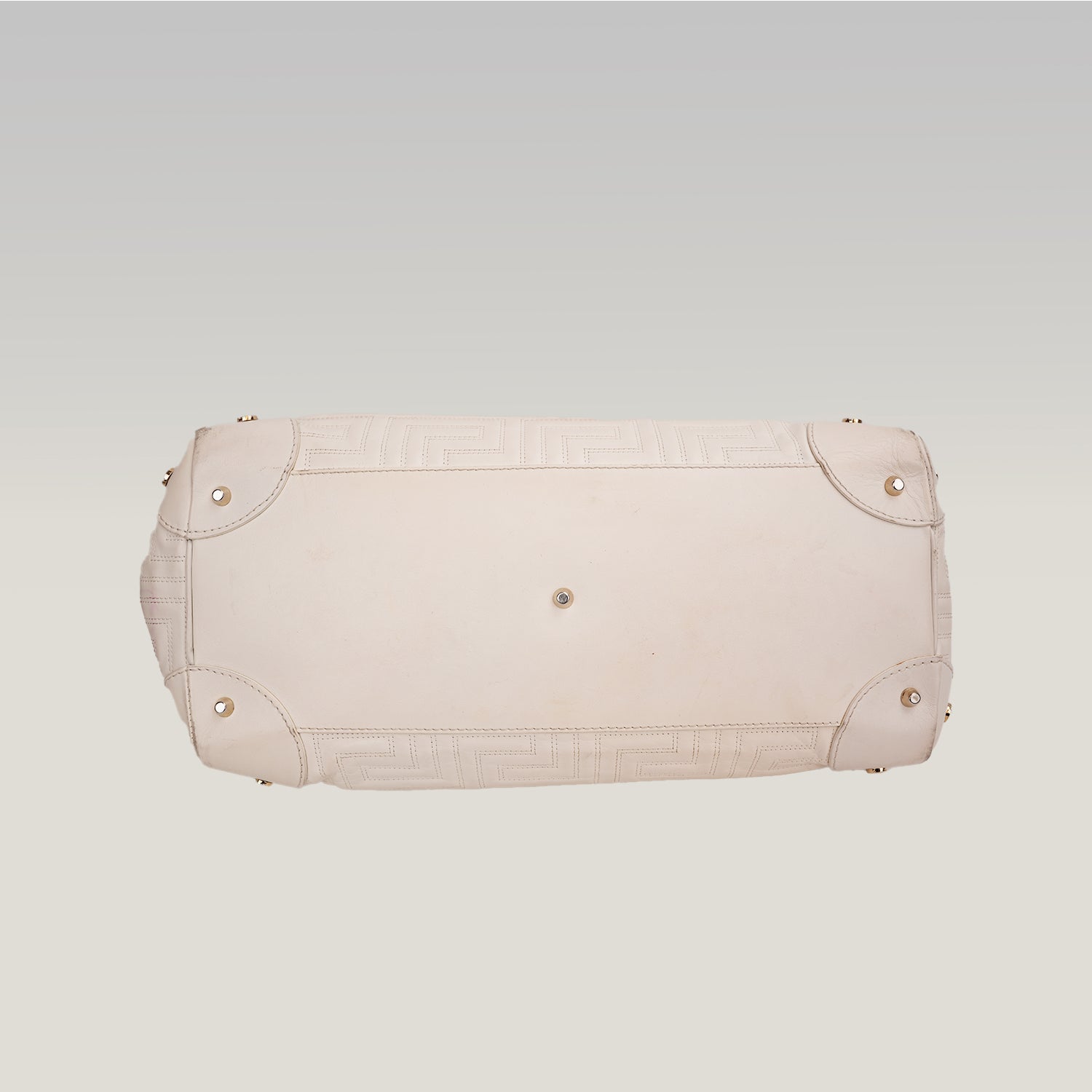 Vintage Gianni Versace White Patent Leather Handbag with Gold Hardware