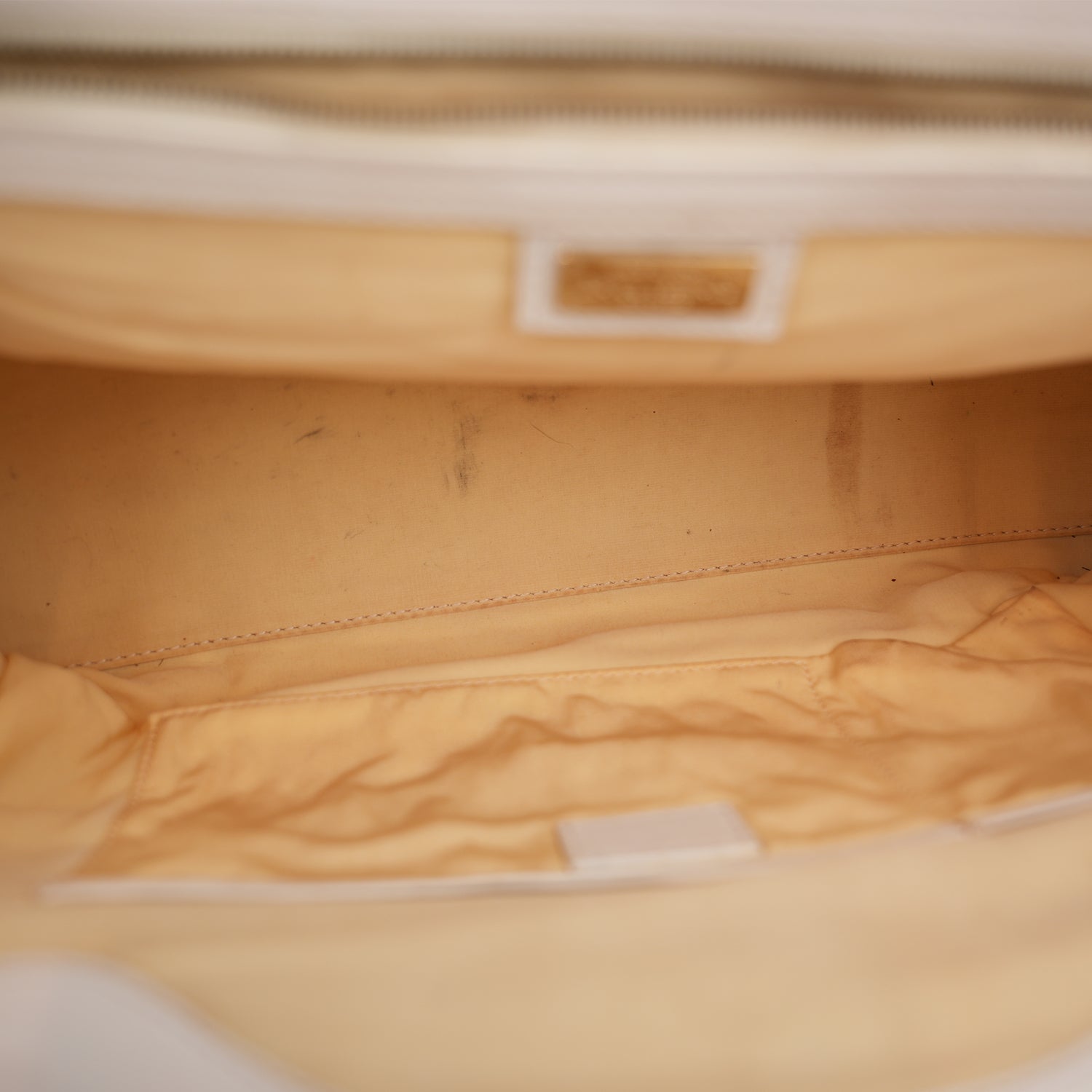 Vintage Gianni Versace White Patent Leather Handbag with Gold Hardware