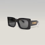 Versace VE 4496U Black Square Sunglasses with Gold Logo Detail