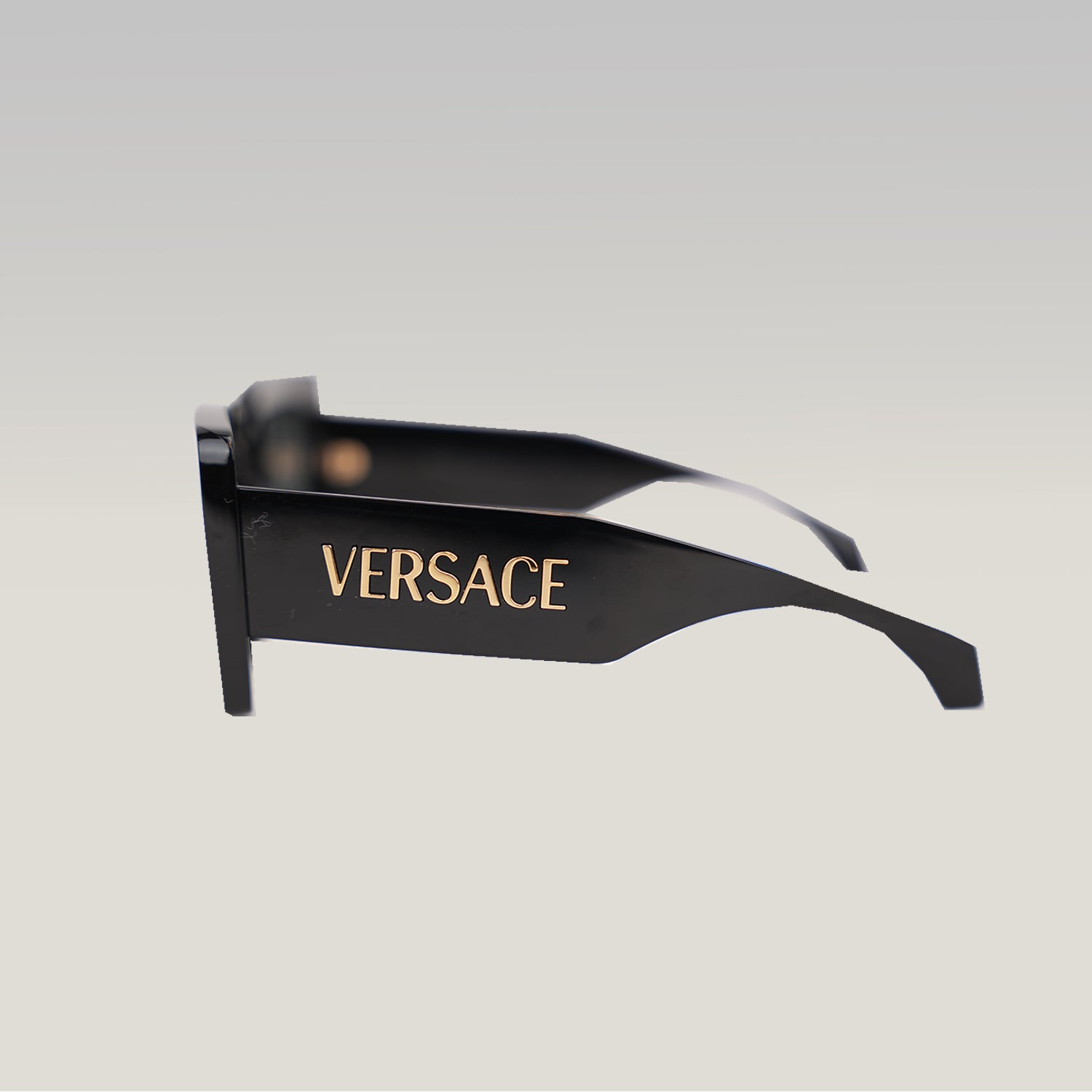 Versace VE 4496U Black Square Sunglasses with Gold Logo Detail