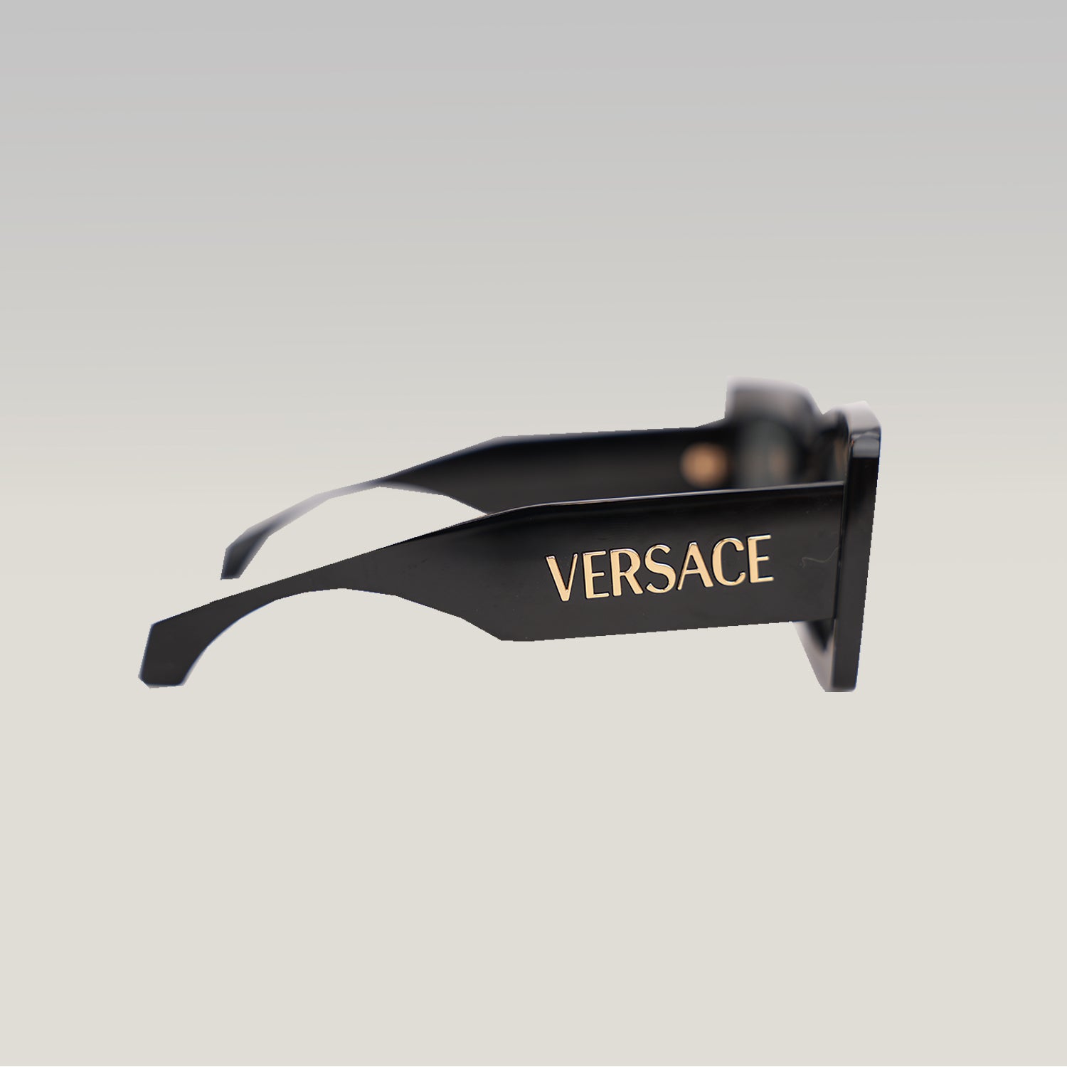 Versace VE 4496U Black Square Sunglasses with Gold Logo Detail