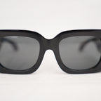 Versace VE 4496U Black Square Sunglasses with Gold Logo Detail