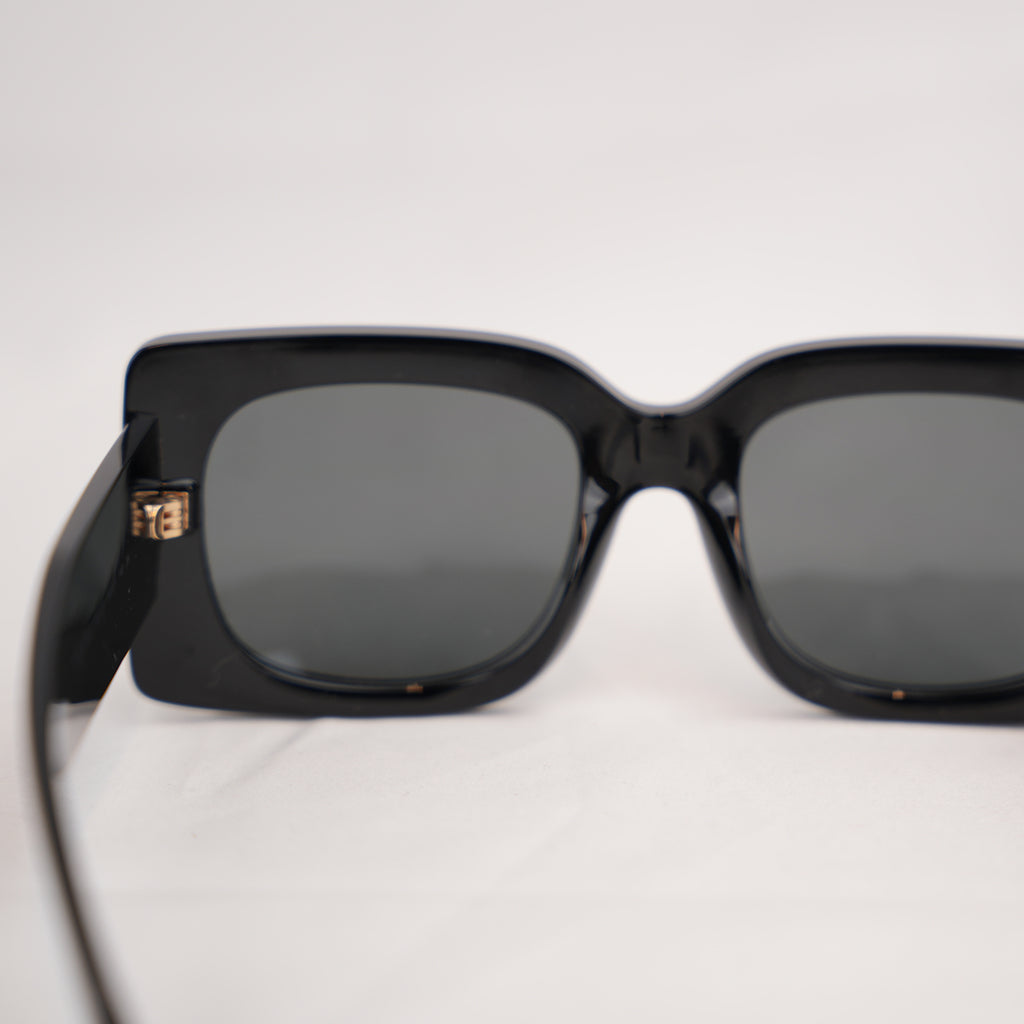 Versace VE 4496U Black Square Sunglasses with Gold Logo Detail