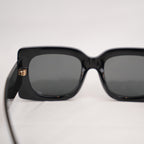 Versace VE 4496U Black Square Sunglasses with Gold Logo Detail