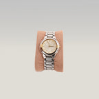 Yves Saint Laurent YSL Orologio Vintage Unisex al Quarzo con Quadrante Champagne e Bracciale in Acciaio Argentato